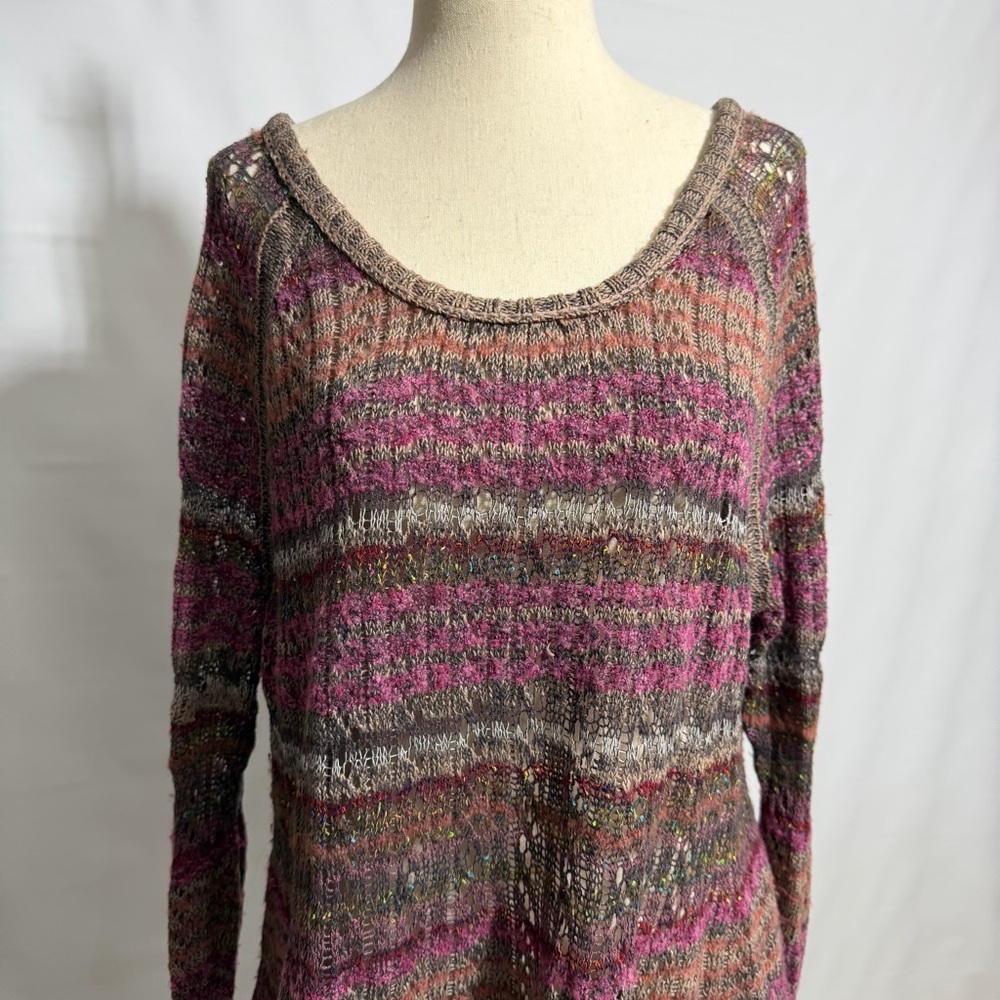 Free People โข Lost In The Forest Pullover Sweater Faded Rose S ASO Violet Harmon - Picture 7 of 10
